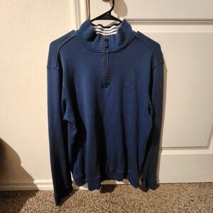 Southern Tide The Skipjack Pullover Quarter Zip Mens Blue Sweatshirt